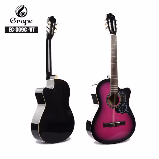 Fabricant Red Basswood 39 pouces Gloss Cutaway Guitare classique